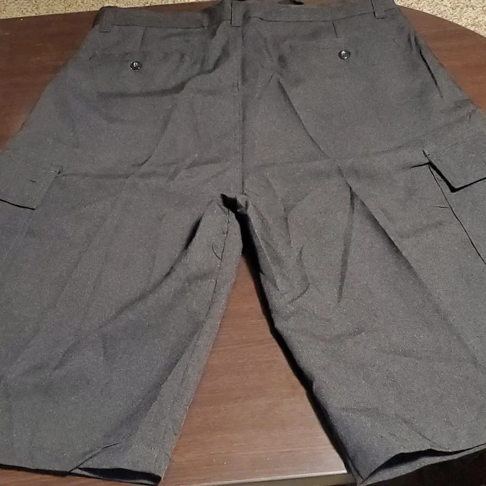Men's 14in black big and tall cargo shorts